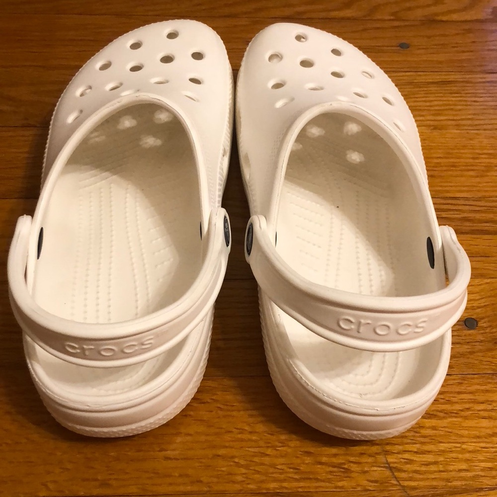 White Crocs Size 8